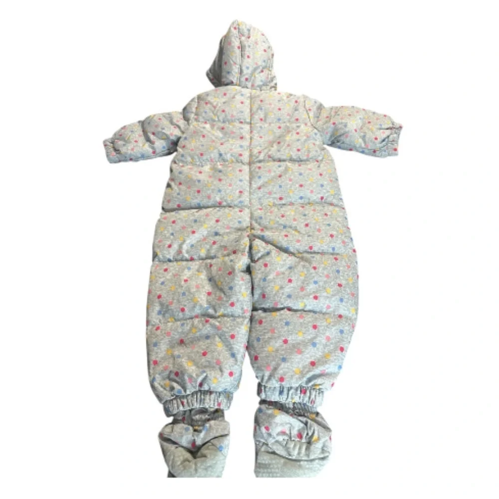 GAP Gray Snowsuit with Colorful Dots